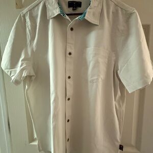 Margaritaville Men's Casual Cream Button Down Shirt